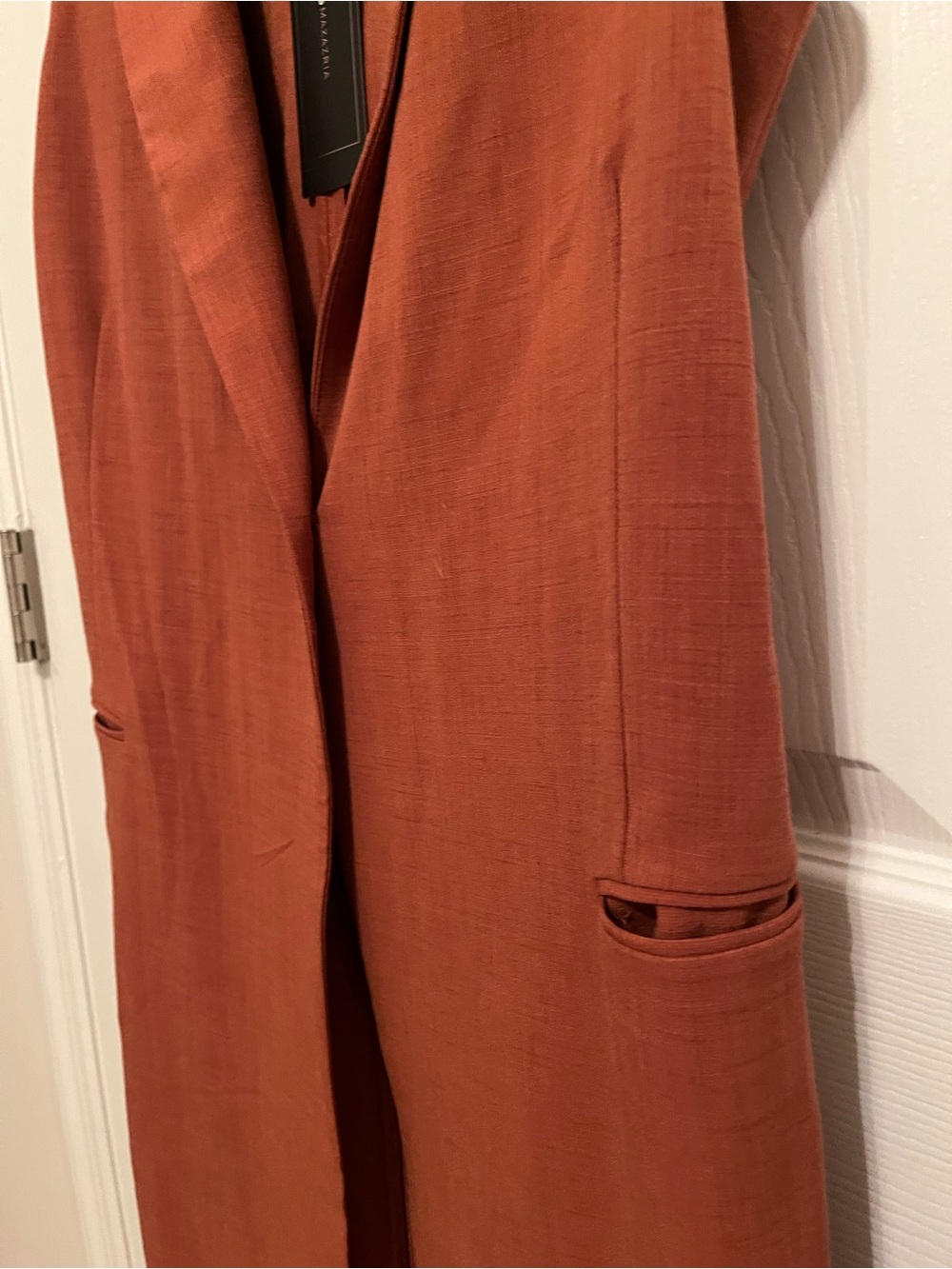 NWT BCBGMAXAZRIA Tiger Eye Belted Long Vest – Size L - Picture 5 of 16